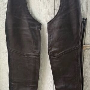 Women's Black Leather Chaps
